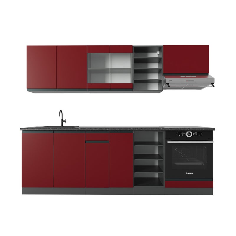 Vicco Panel przedni R-Line, Czerwony/antracyt, 240 cm J-Shape