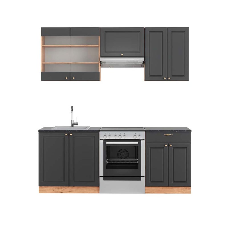 Vicco Aneks kuchenny Fame-Line, Anthracite Country House/Gold Kraft Oak, 200 cm , BP Antracyt