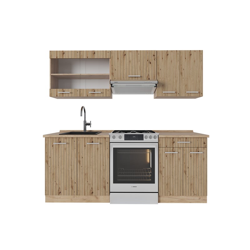 Vicco Aneks kuchenny R-Line, Dąb Artisan/Dąb Goldkraft, 200 cm , BP Dąb