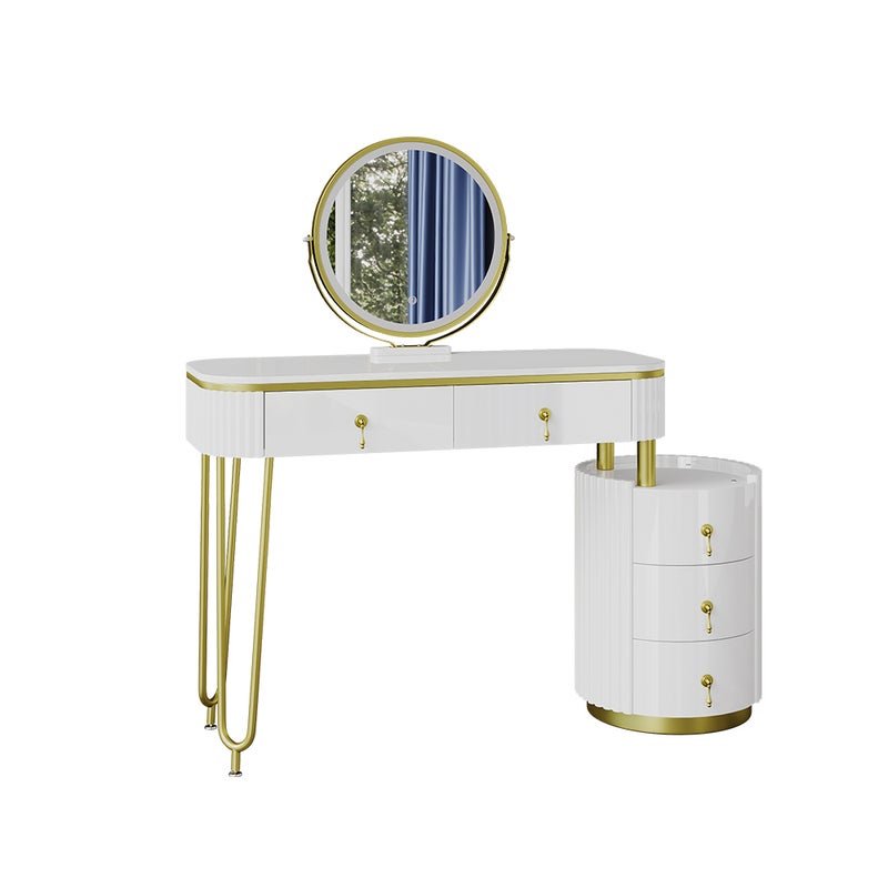 Vicco Stół toaletowy Charlène, Biały, 100 cm z lustrem LED