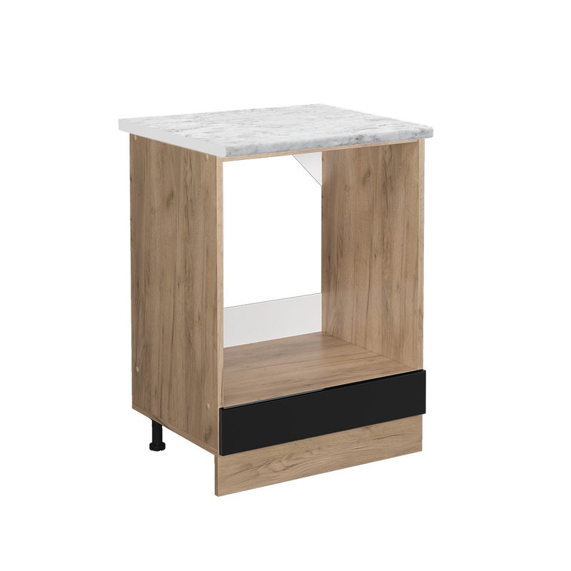 Vicco Szafka kuchenna R-Line, Czarny wysoki połysk, 60 cm BR Marmur