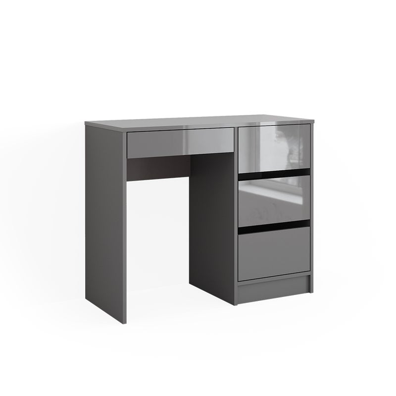 Vicco Stół do toalety Sherry, Szary o wysokim połysku, 90 cm z 4 szufladami