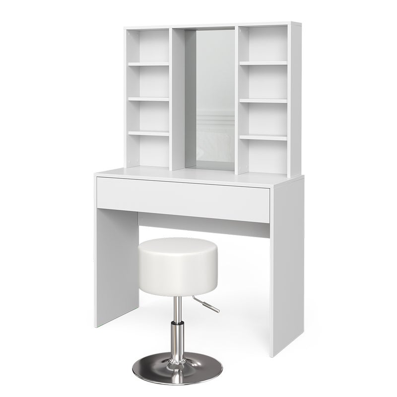 Vicco Stół toaletowy Alexa, Biały, 93 cm z taboretem