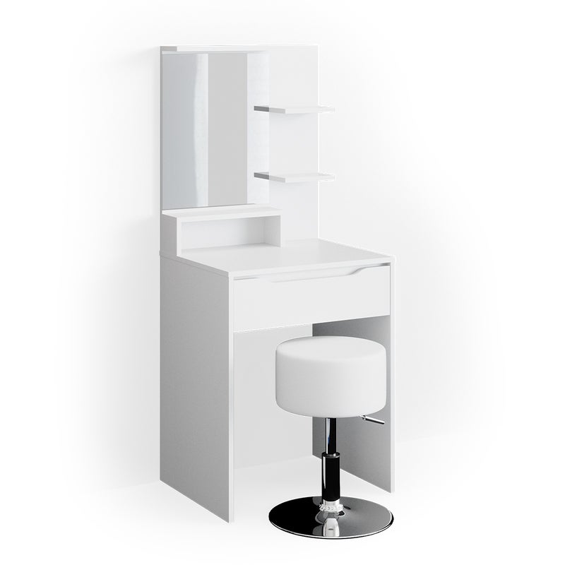Vicco Stół o jamierze Ruben, Biały, 60 cm z taboretem