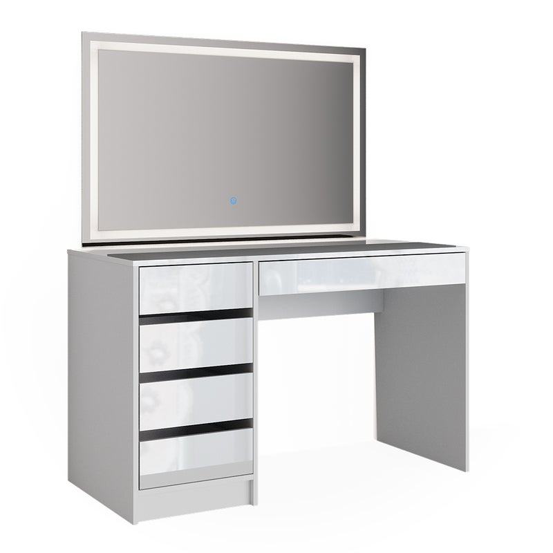 Vicco Stół Madalitional Sherry, Biały, 120 cm z oświetleniem LED