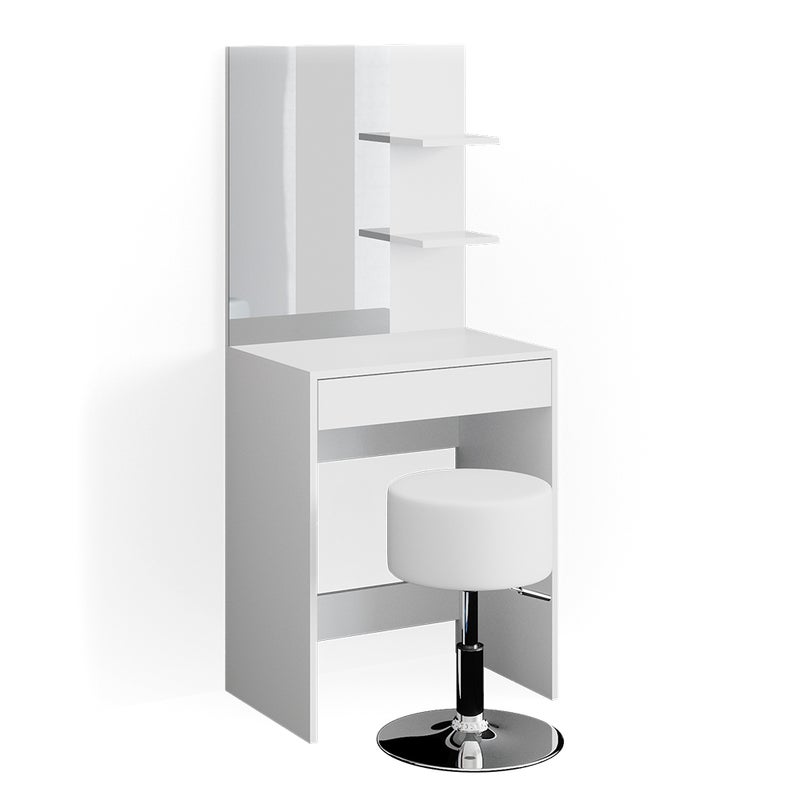 Vicco Stół o jamierze Isabelle, Biały, 60 cm z taboretem