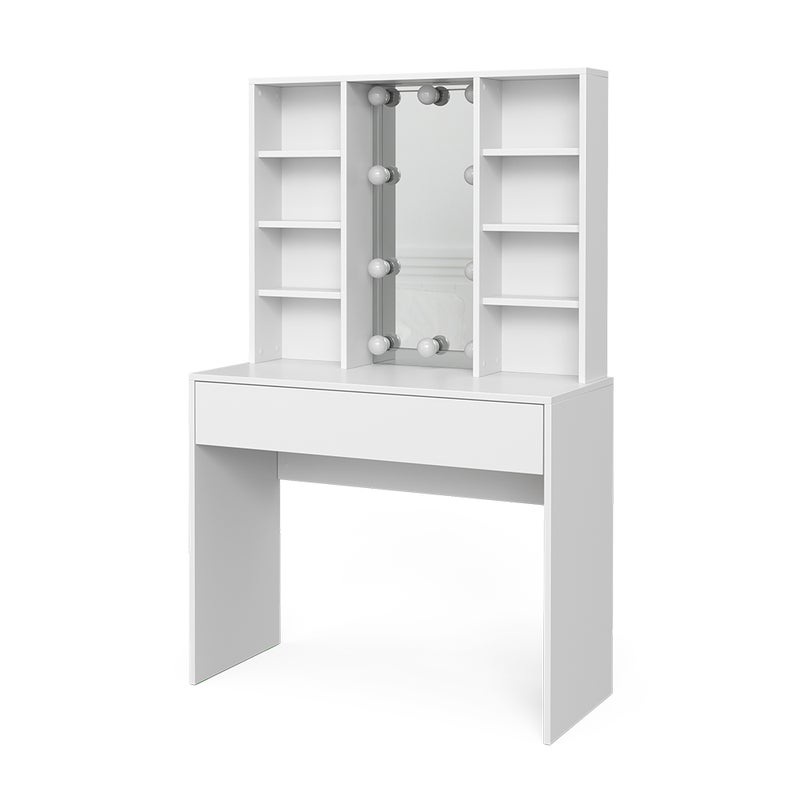 Vicco Stół toaletowy Alexa, Biały, 93 cm z oświetleniem LED