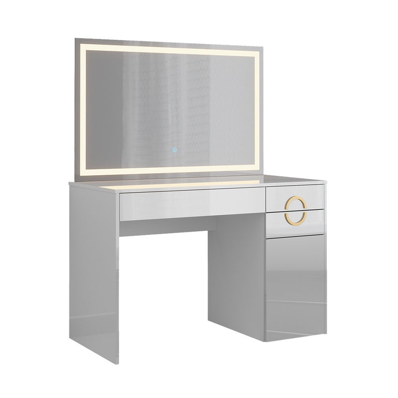 Vicco Stół toaletowy Adela, Biały, 115 cm z lustrem LED