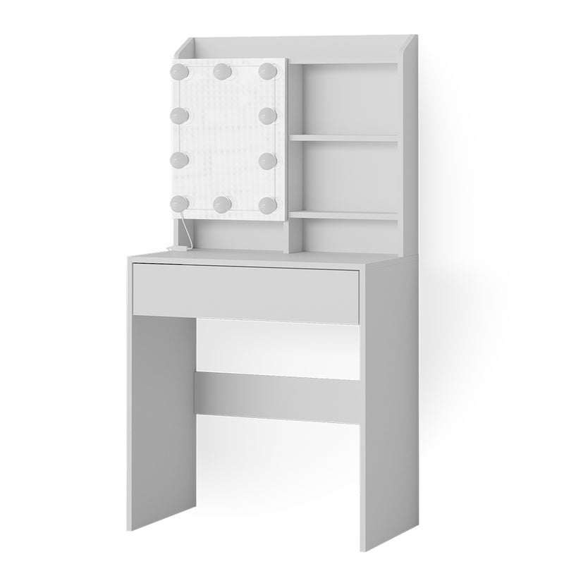 Vicco Stół toaletowy Laura, Biały, 70 cm z oświetleniem LED