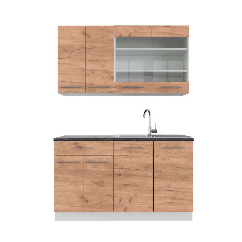 Vicco Pojedyncza kuchnia Fame-Line, Gold power dąb/biały, 140 cm , BP Antracyt