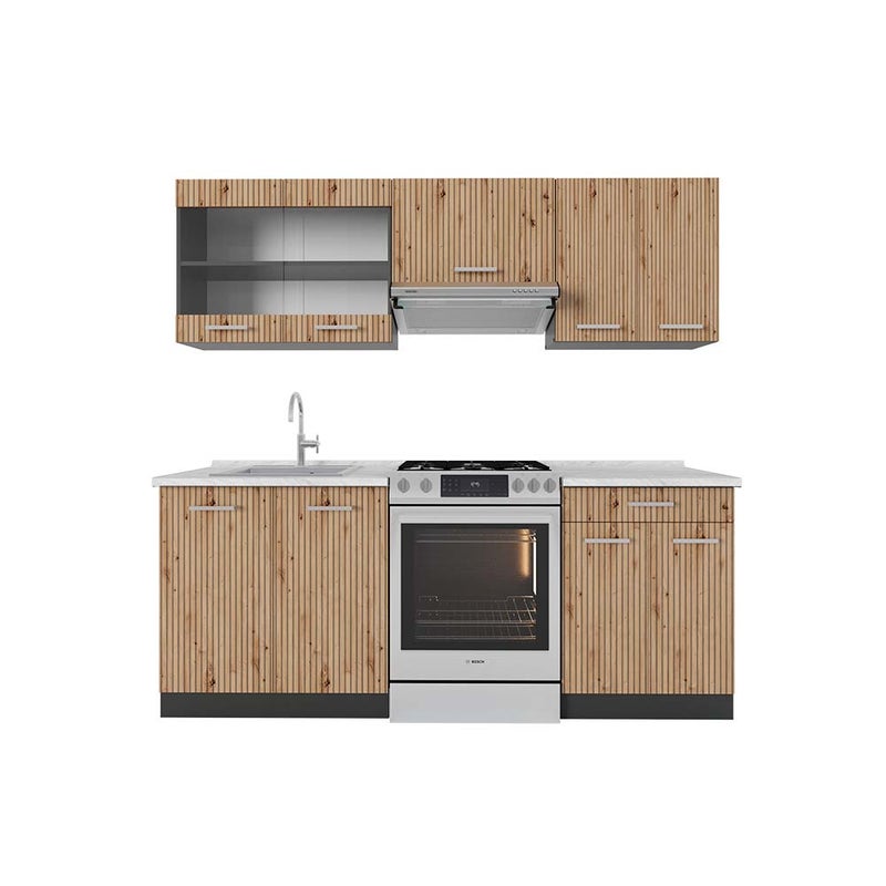 Vicco Aneks kuchenny R-Line, Artisan dąb/antracyt, 200 cm , AP Marble