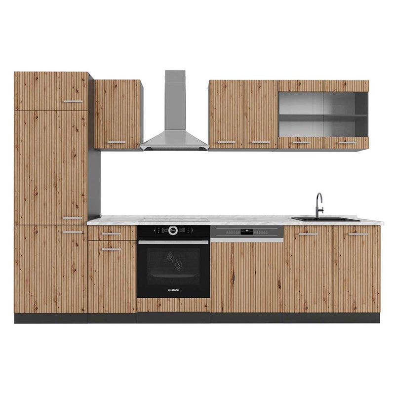 Vicco Aneks kuchenny R-Line, Artisan dąb/antracyt, 300 cm , BP Marmur