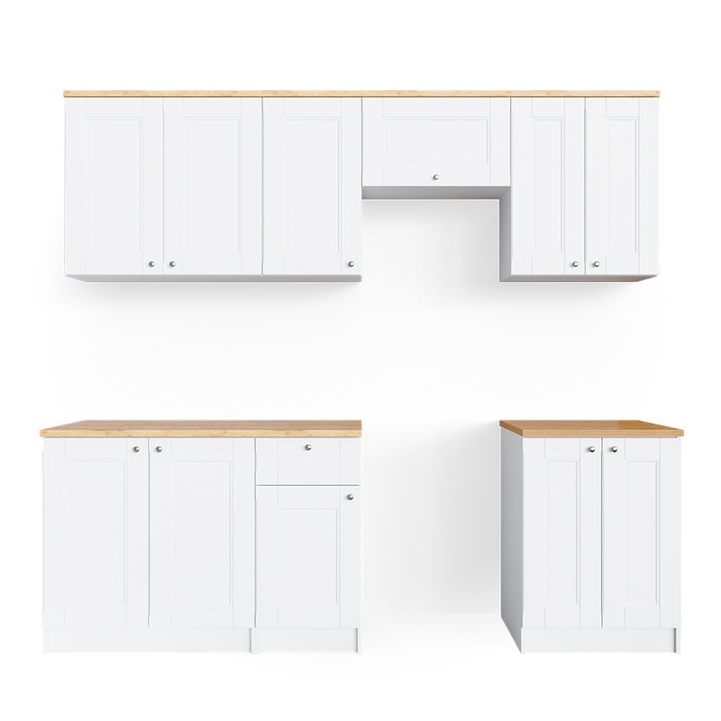 Vicco Szafka kuchenna Bergamo, Biały, 240 cm , BP Goldkraft