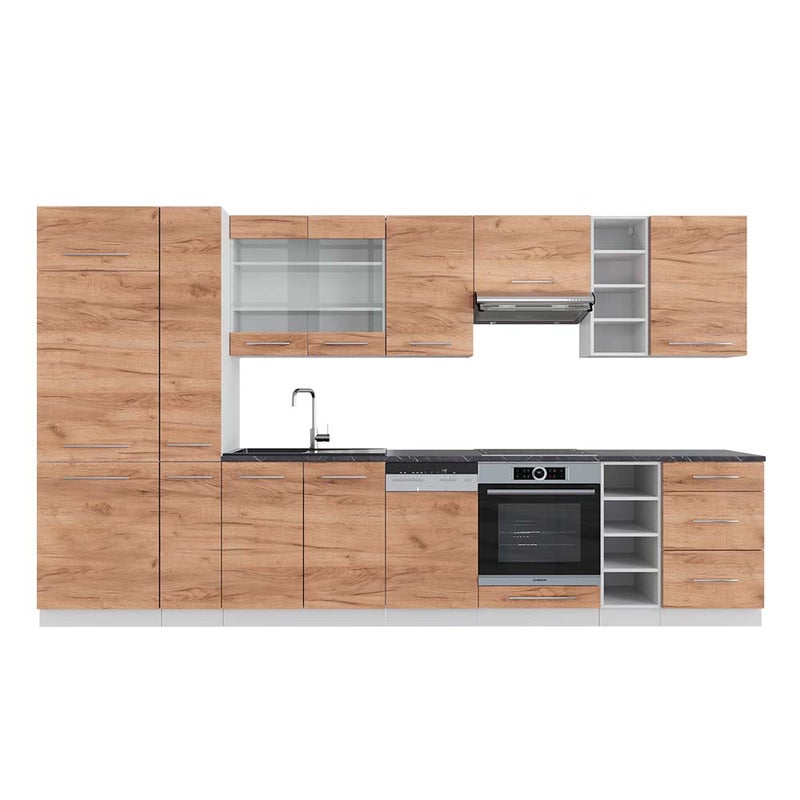 Vicco Zabudowa kuchenna Fame-Line, Gold power dąb/biały, 355 cm , BP Antracyt