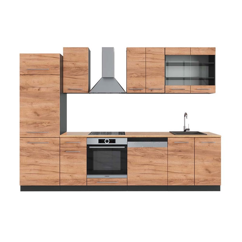 Vicco Aneks kuchenny Fame-Line, Złoty dąb power/antracyt, 300 cm , BP Dąb