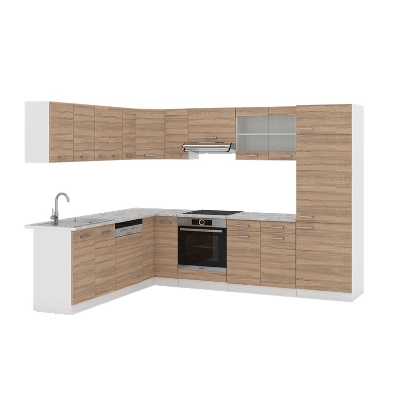 Vicco Kogoszczona kuchnia R-Line, Sonoma, 287 x 60 cm , BP Marmur