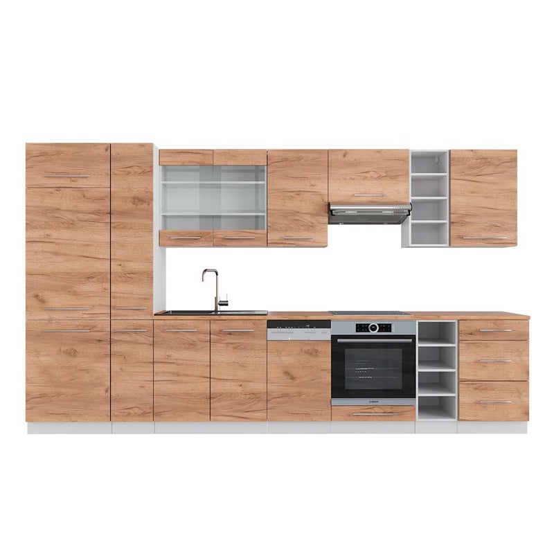 Vicco Zabudowa kuchenna Fame-Line, Gold power dąb/biały, 355 cm , BP Dąb