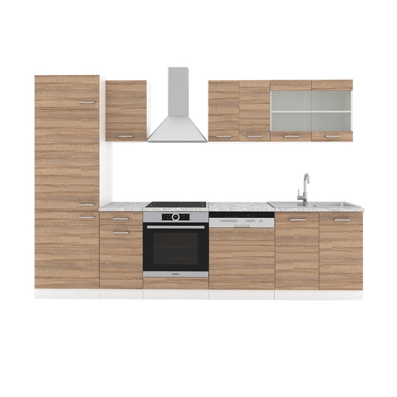 Vicco Aneks kuchenny R-Line, Sonoma, 300 cm bez blatu roboczego
