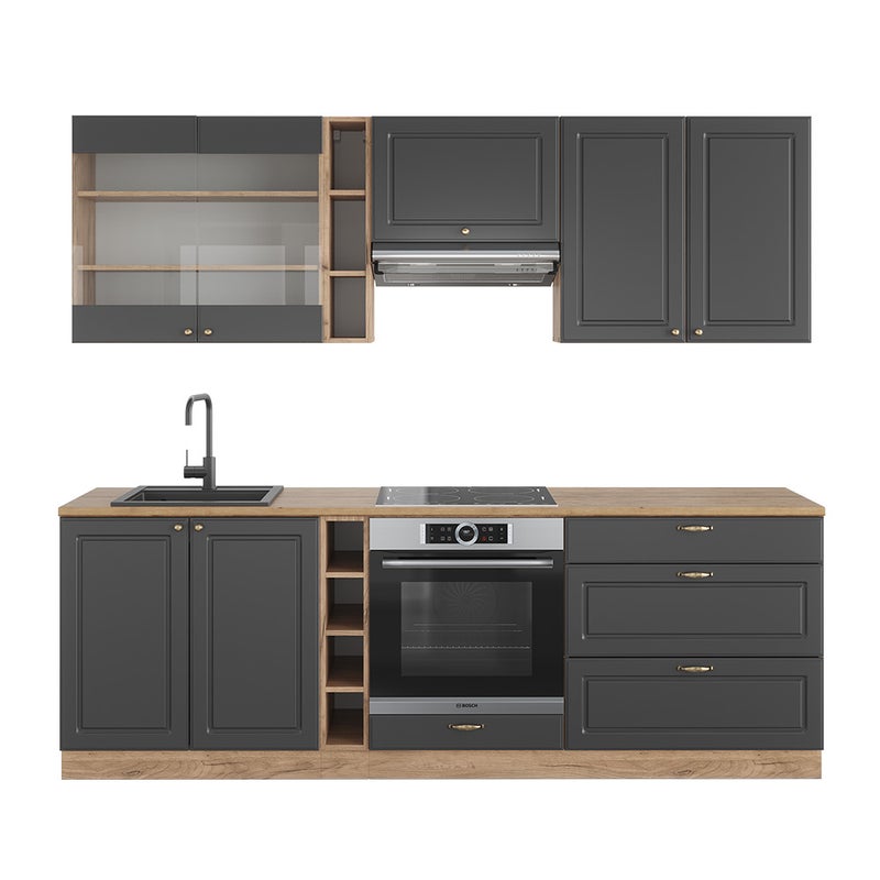 Vicco Szafka kuchenna Fame-Line, Anthracite Country House/Gold Kraft Oak, 235 cm , BP Dąb