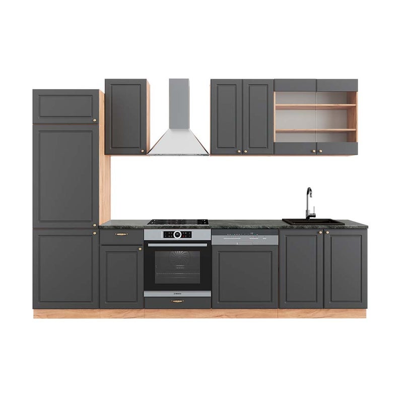Vicco Aneks kuchenny Fame-Line, Anthracite Country House/Gold Kraft Oak, 300 cm , BP Antracyt