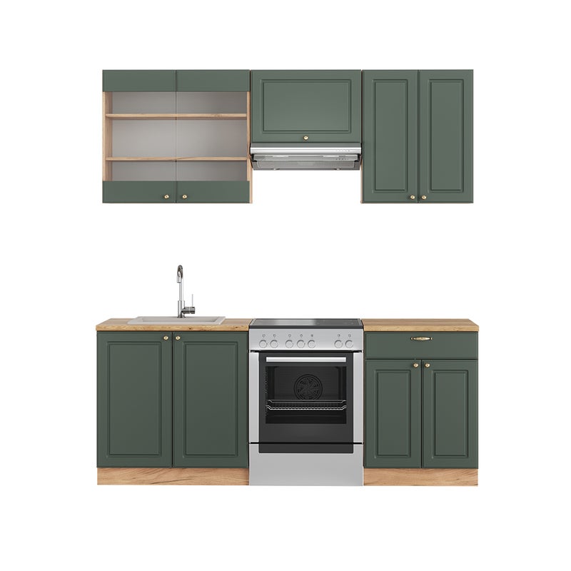 Vicco Aneks kuchenny Fame-Line, Green-Gold Country/Gold Power Oak, 200 cm , BP Dąb