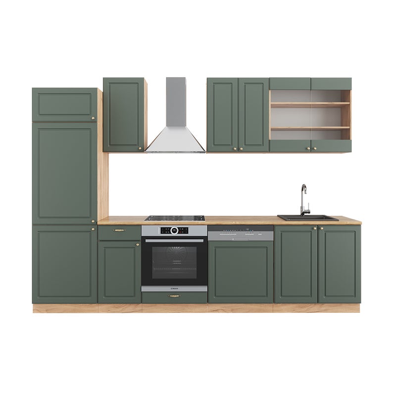 Vicco Aneks kuchenny Fame-Line, Green-Gold Country/Gold Power Oak, 300 cm , BP Dąb