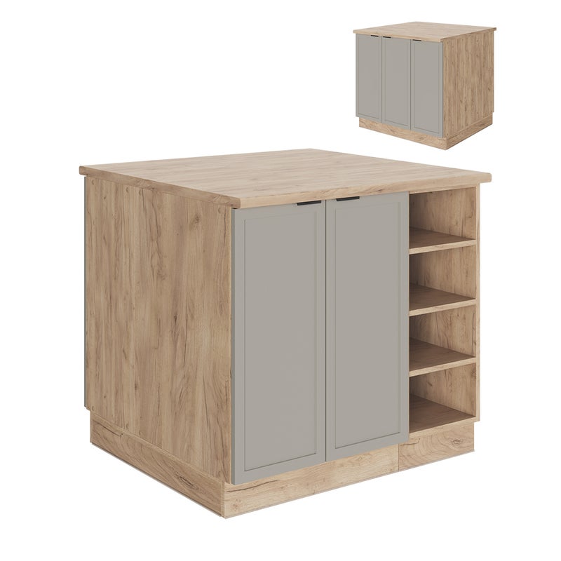 Vicco Wyspa kuchenna Fame-Line, GreyBeige, 90 cm bez blatu roboczego