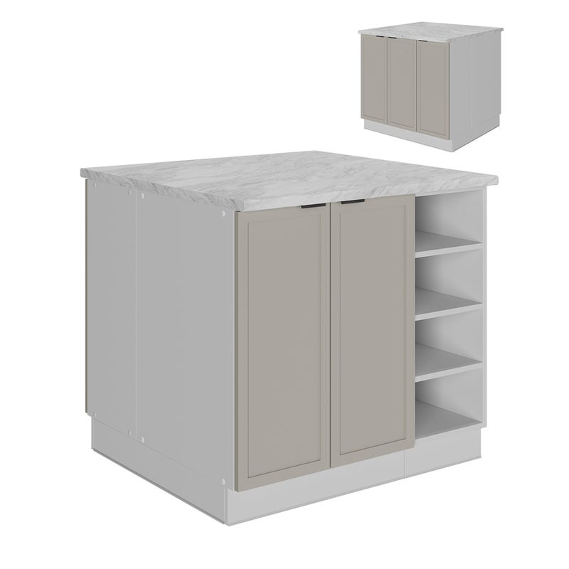 Vicco Wyspa kuchenna Fame-Line, GreyBeige, 90 cm bez blatu roboczego