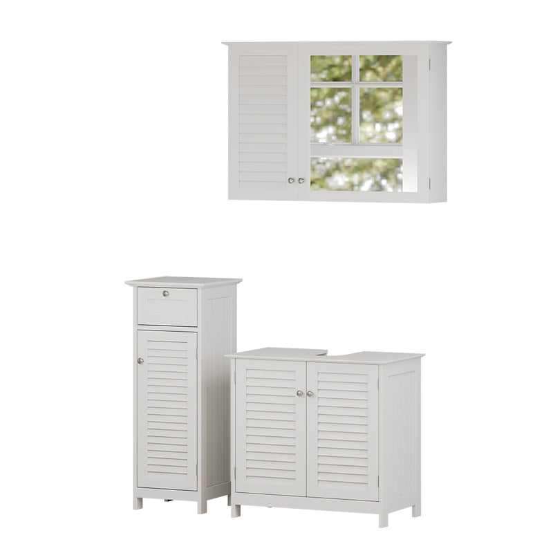 Vicco Zestaw mebli łazienkowych Riad, Biały, 3 części, opcja 4