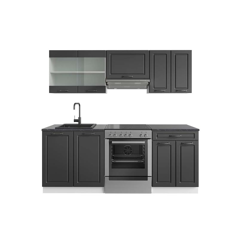 Vicco Aneks kuchenny R-Line, Antracytowy dom wiejski/biały, 200 cm , BP Antracyt