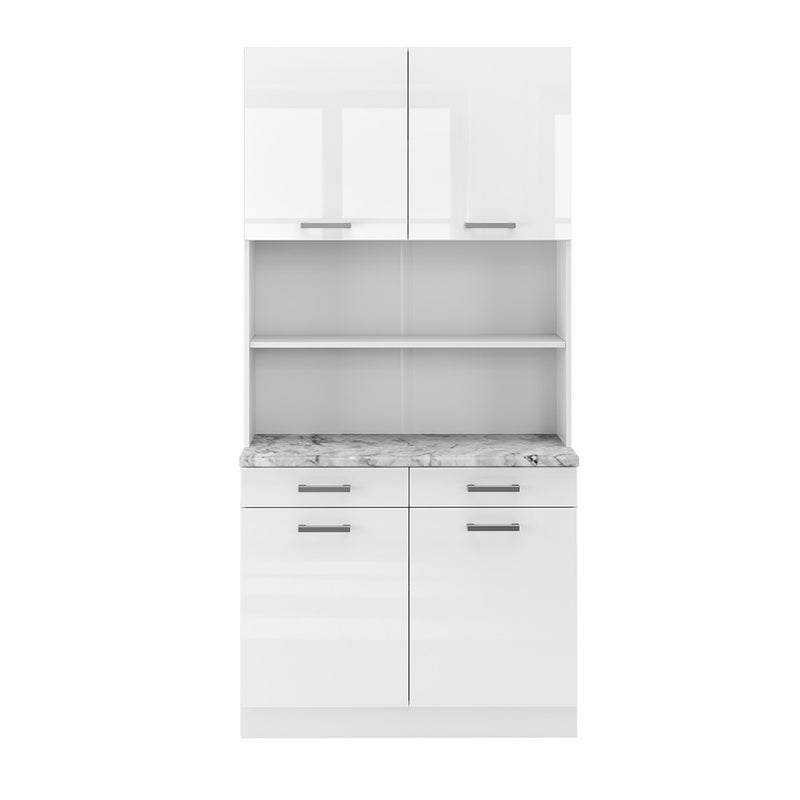 Vicco Blok kuchenny R-Line, Biały wysoki połysk, 100 cm , BP Marmur