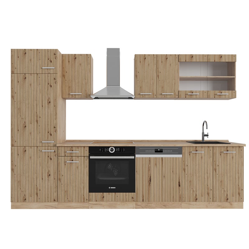 Vicco Aneks kuchenny R-Line, Dąb Artisan/Dąb Goldkraft, 300 cm , BP Dąb