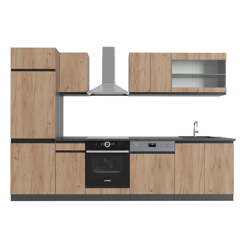 Vicco Panel przedni R-Line, Złoty dąb power/antracyt, 300 cm J-Shape