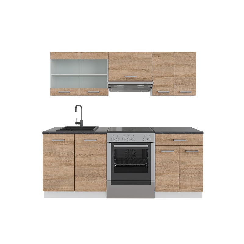 Vicco Aneks kuchenny R-Line, Sonoma/Biały, 200 cm , BP Antracyt