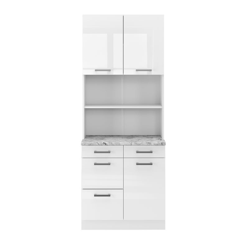 Vicco Blok kuchenny R-Line, Biały wysoki połysk, 80 cm , BP Marmur