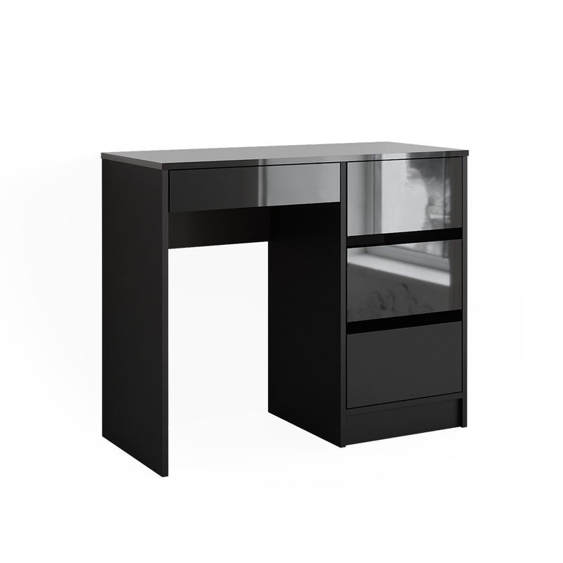 Vicco Biurko Sherry, Antracyt wysoki połysk, 90 x 40 cm z szufladami