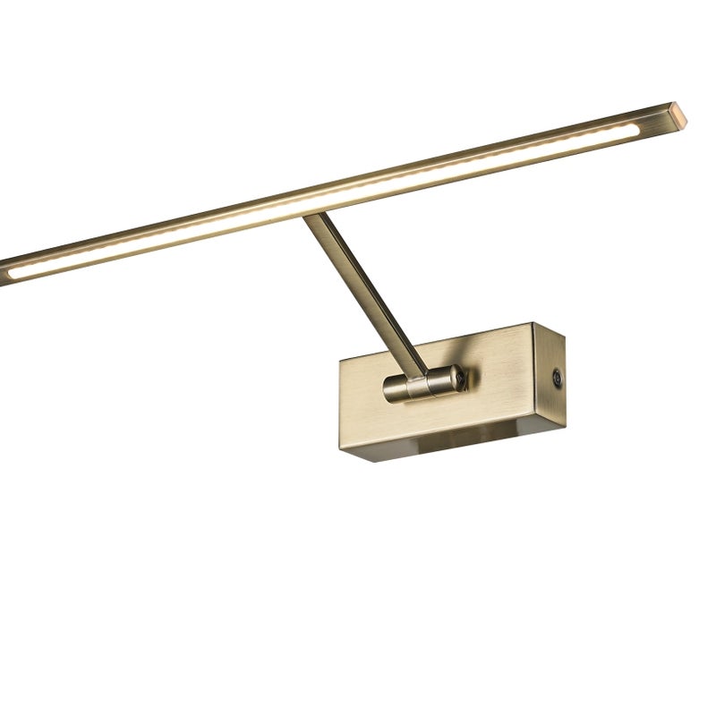 Kinkiet LED do oświetlania obrazów, luster, murali itp., LED 8W, ciepłe światło 3000K, postarzany brąz, przegubowy i obrotowy. 46cm