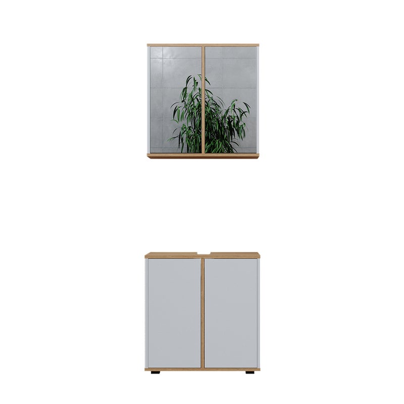 Vicco Zestaw mebli łazienkowych Didi, Biały/Artystyczny, 2 części, podstawa 60 cm
