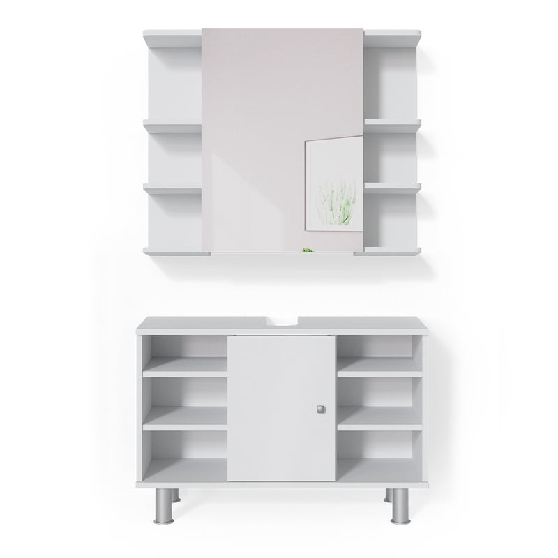 Vicco Zestaw mebli łazienkowych Fynn, Biały, 2 części, szafka dolna 80 cm