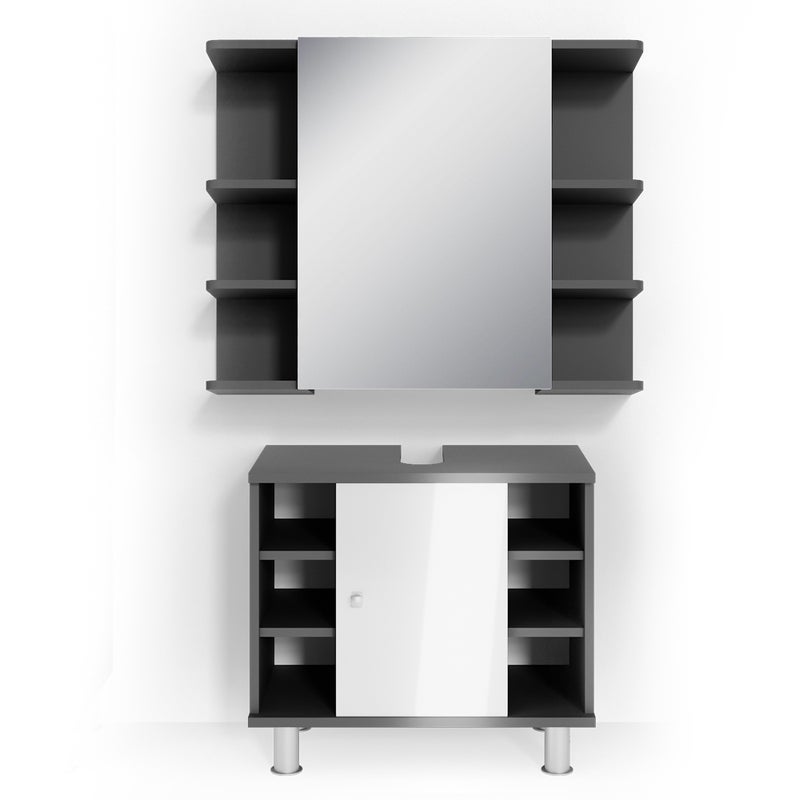 Vicco Zestaw mebli łazienkowych Fynn, Antracyt, 2 części