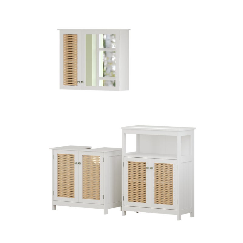 Vicco Zestaw mebli łazienkowych Rosario, Biały, 3-częściowy