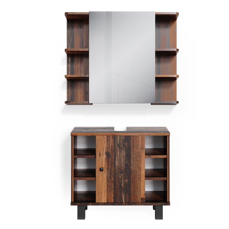 Vicco Zestaw mebli łazienkowych Fynn, Rustykalny dąb, 2 części