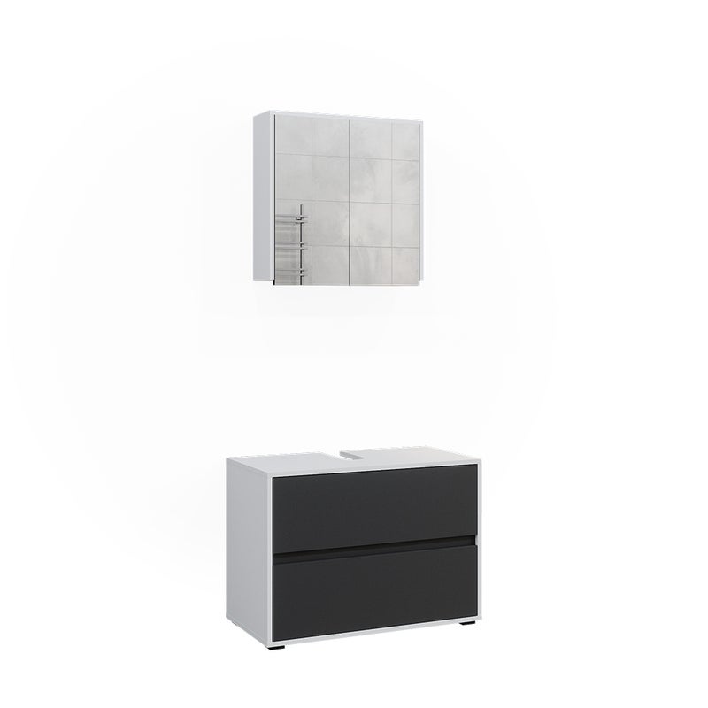Vicco Zestaw mebli łazienkowych Maltin, Biały/antracyt, 2 części