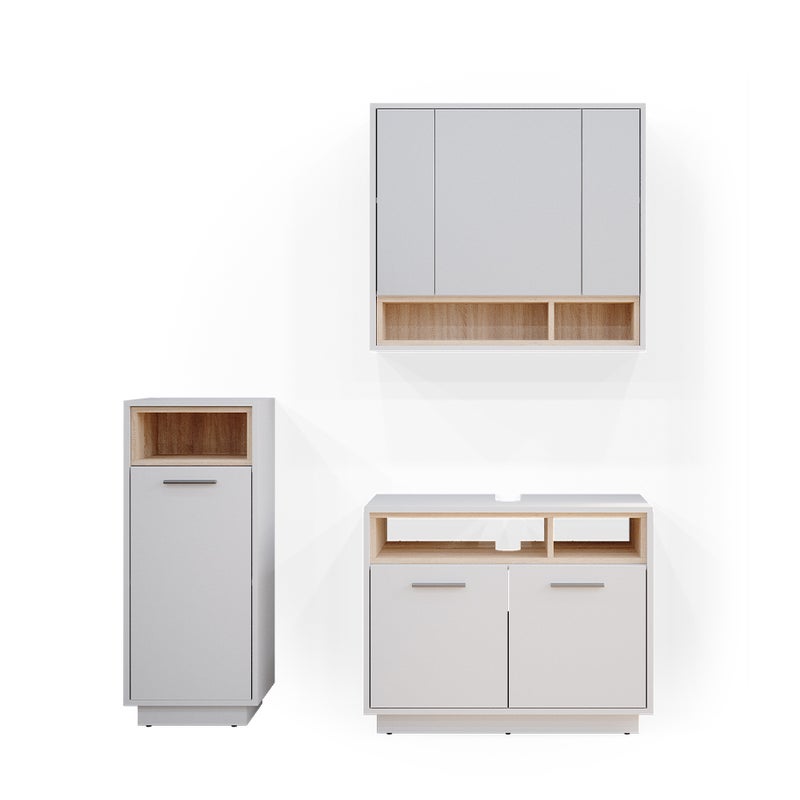 Vicco Zestaw mebli łazienkowych Beatrice, Biały, 3 części