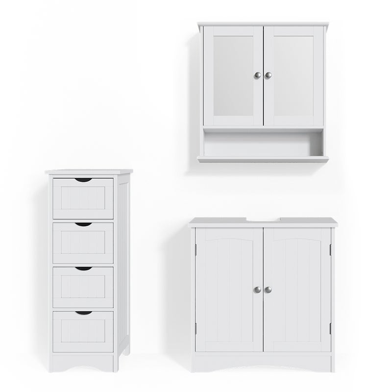 Vicco Zestaw mebli łazienkowych Bianco, Biały, 3 części