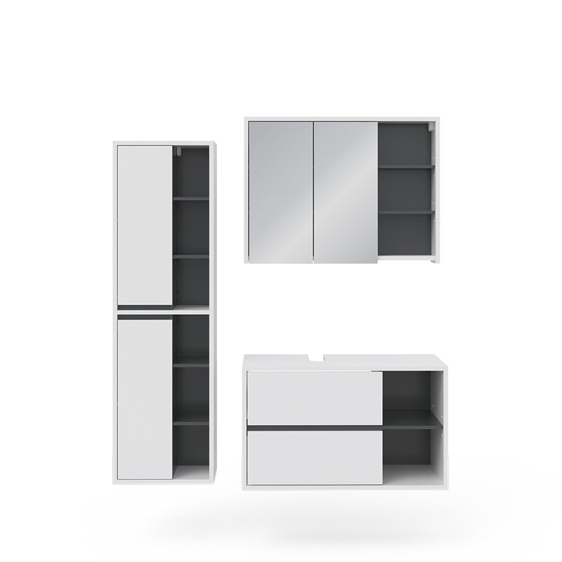 Vicco Zestaw mebli łazienkowych Viola, Biały, 3 części