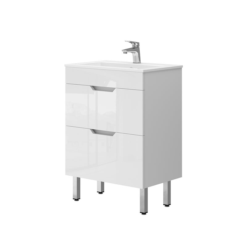 Vicco Zestaw mebli łazienkowych Clayton, Biały, 2 części, szafka dolna 60 cm