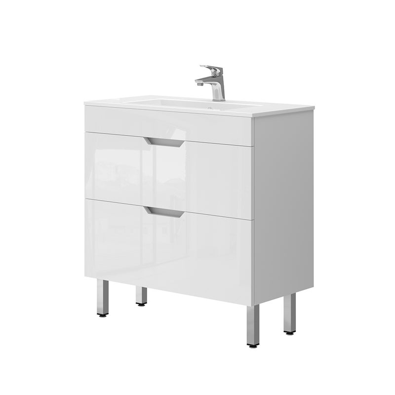 Vicco Zestaw mebli łazienkowych Clayton, Biały, 2 części, szafka dolna 80 cm