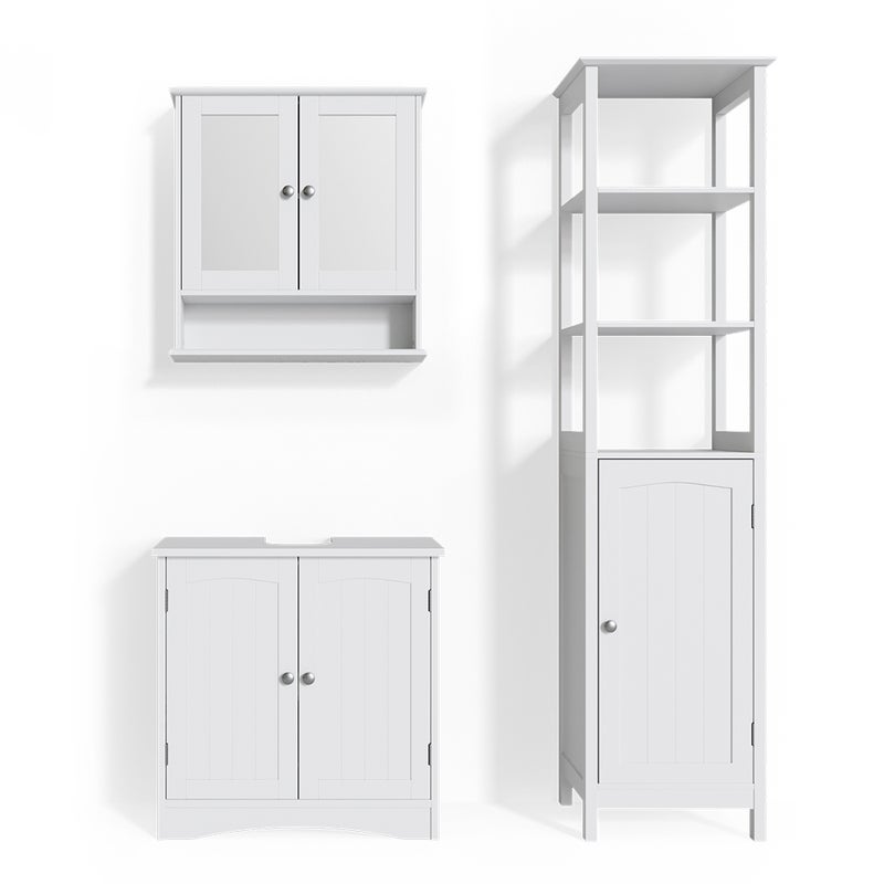 Vicco Zestaw mebli łazienkowych Bianco, Biały, 3 części, z modułem wysokim