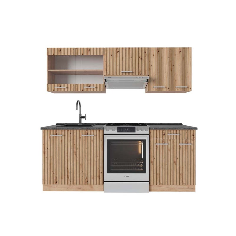 Vicco Aneks kuchenny R-Line, Dąb Artisan/Dąb Goldkraft, 200 cm , BP Antracyt